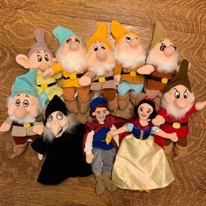 Disney Snow White Seven Dwarfs Full Set Plush  10 Piece